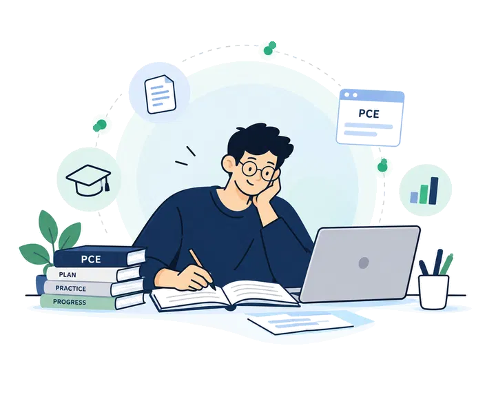 آمادگی دانشجو برای آزمون PCE
